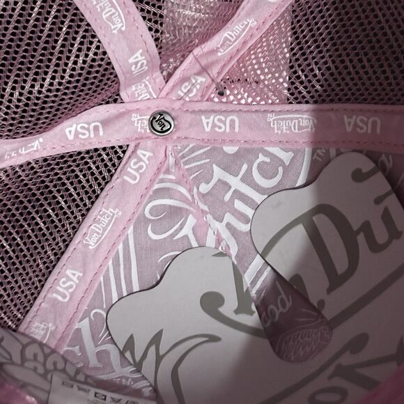 Von Dutch Rhinestone Bling Light Pink SnapBack Trucker Hat 2000s - Picture 11 of 12